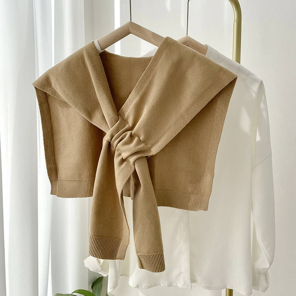 Solid Color Knitted Knotted Shawl–Casual & Cozy _CWASC0757: Pink / (OS) 2
