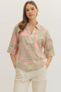 Entro Pink Printed Top